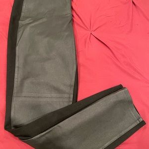 Black pants with Leather front panel